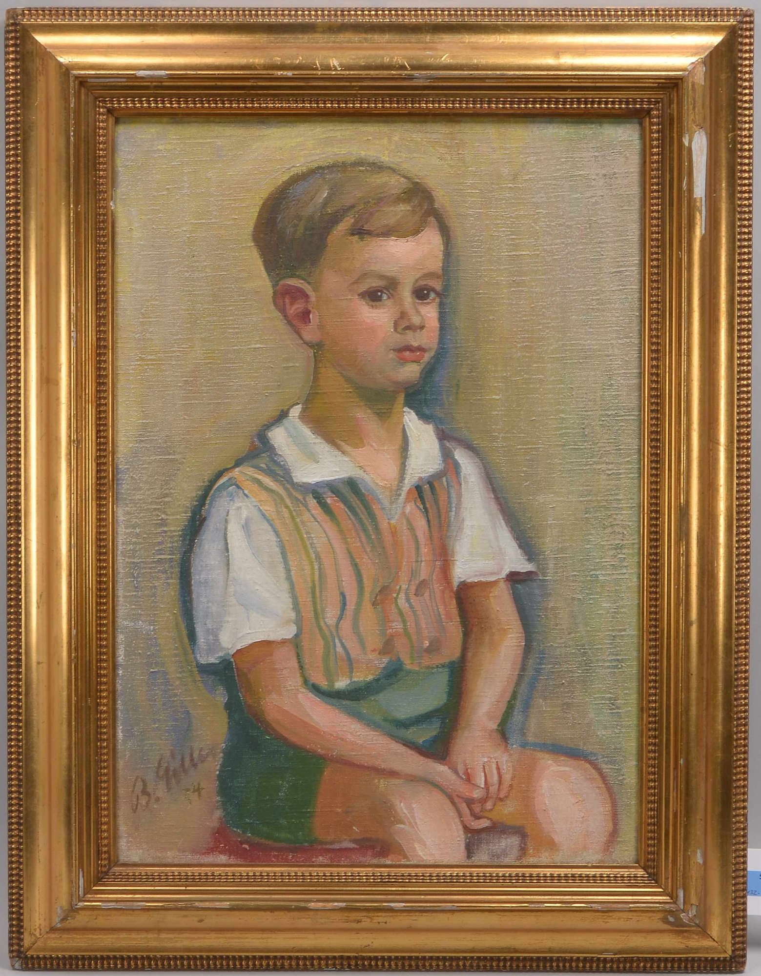 Gilles, Barthel (1891 - 1977), 'Knabenportrait', Öl/Lw, signiert