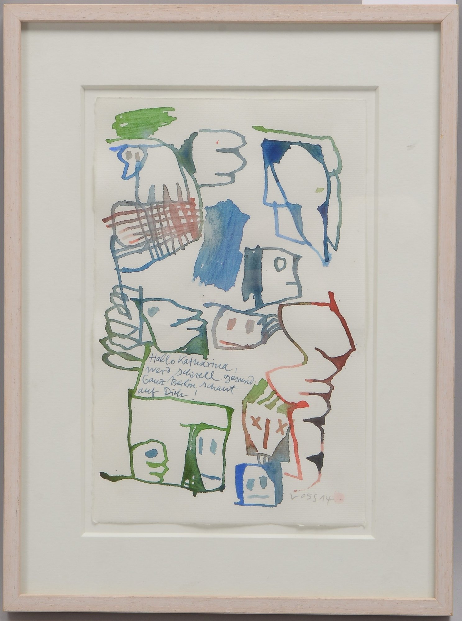 Voss, Jan (1936 Hamburg, lebt in Paris), 'Farbkomposition', Aquarell, signiert
