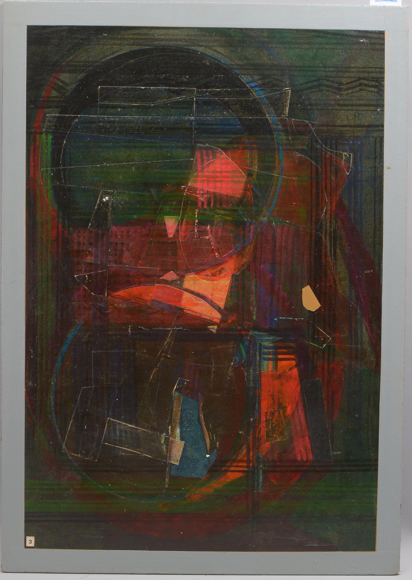 Reimer, Tom (1906 - 1975), 'Abstrakte Komposition', Acryl/Holz