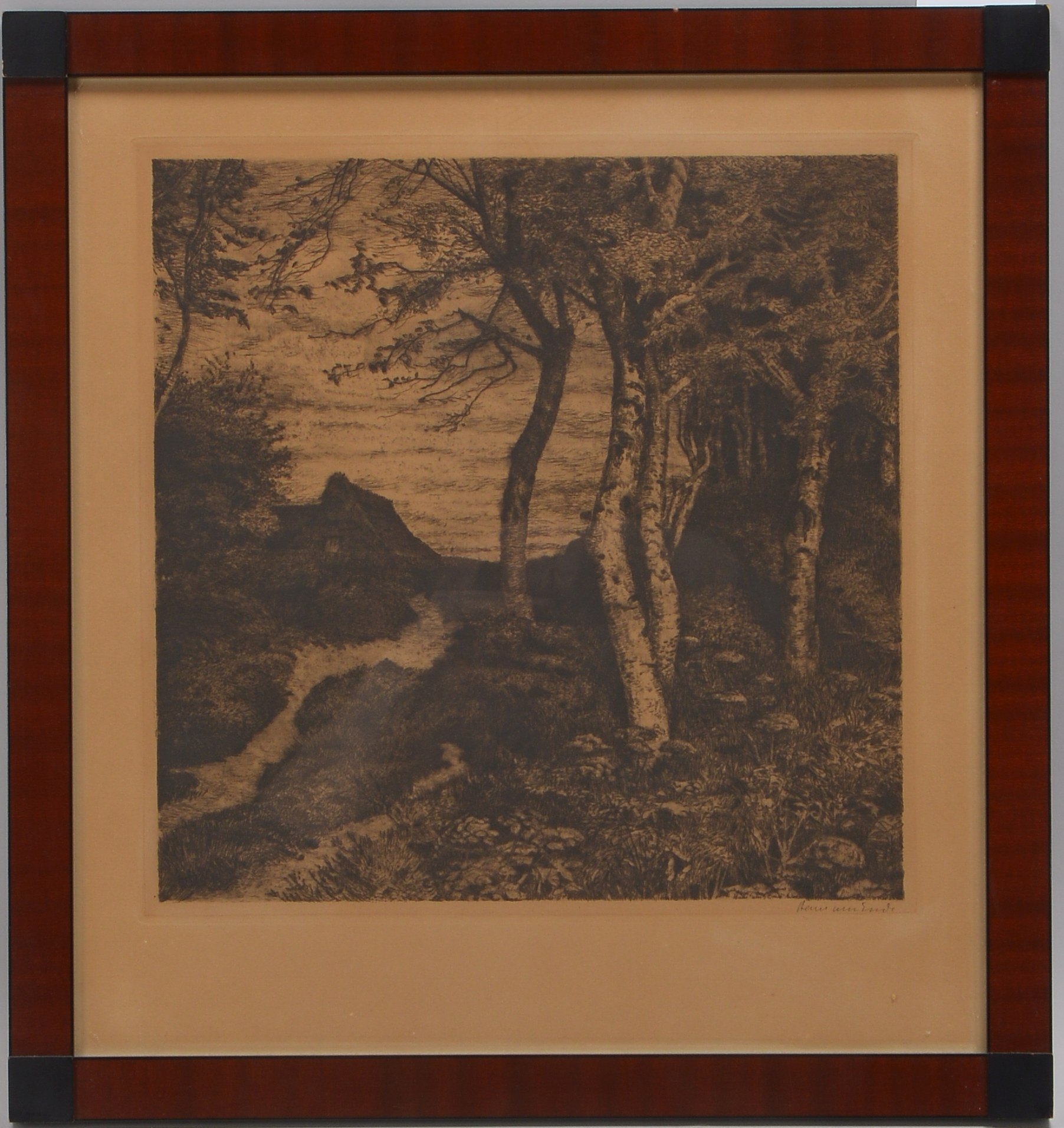 am Ende, Hans (1864 Trier - 1918 Stettin), 'Birken und Kate im Moor'