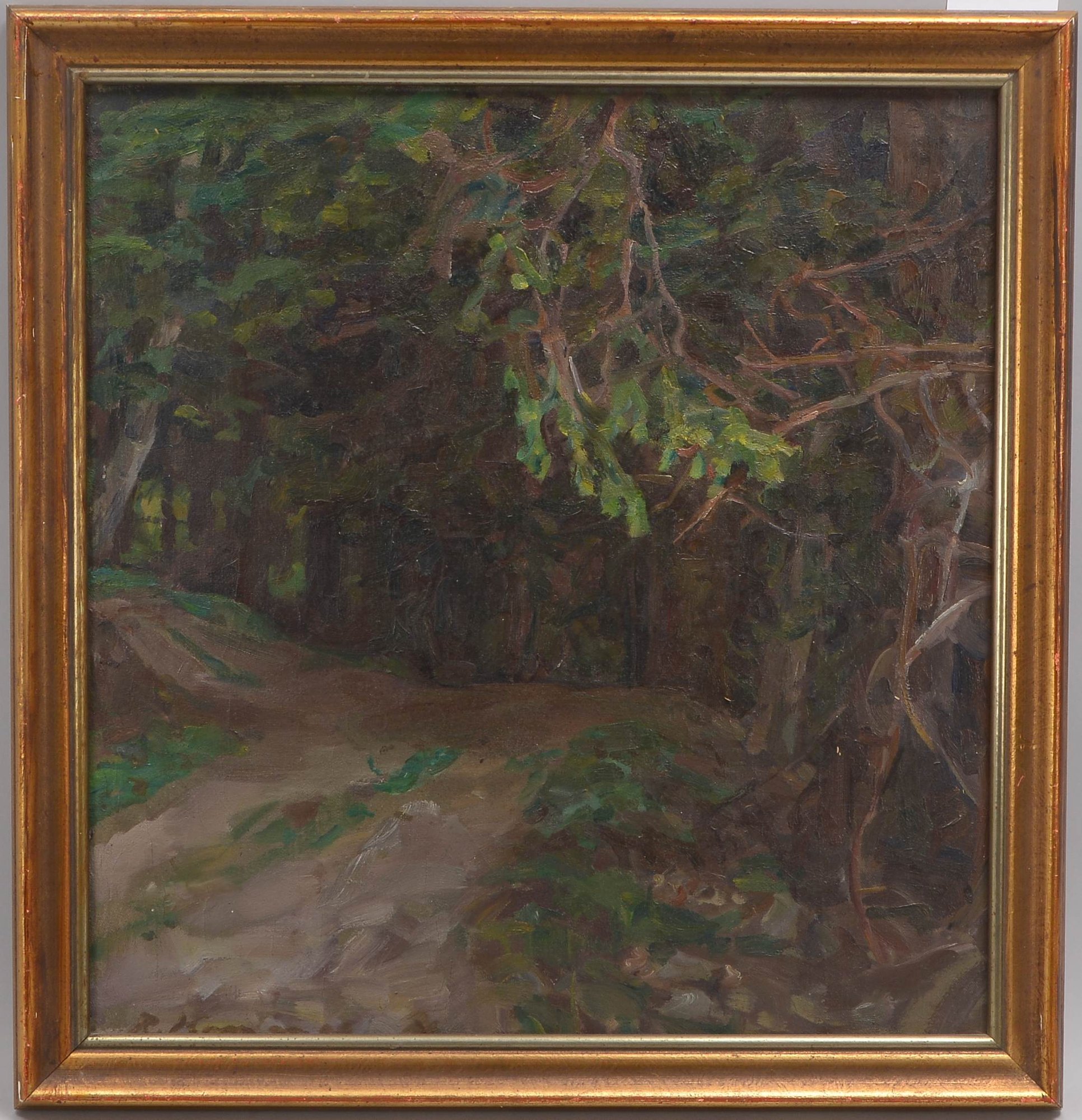 Hammer, Rudolf (1882 - 1957), 'Waldlandschaft', Öl/Lw, unsigniert