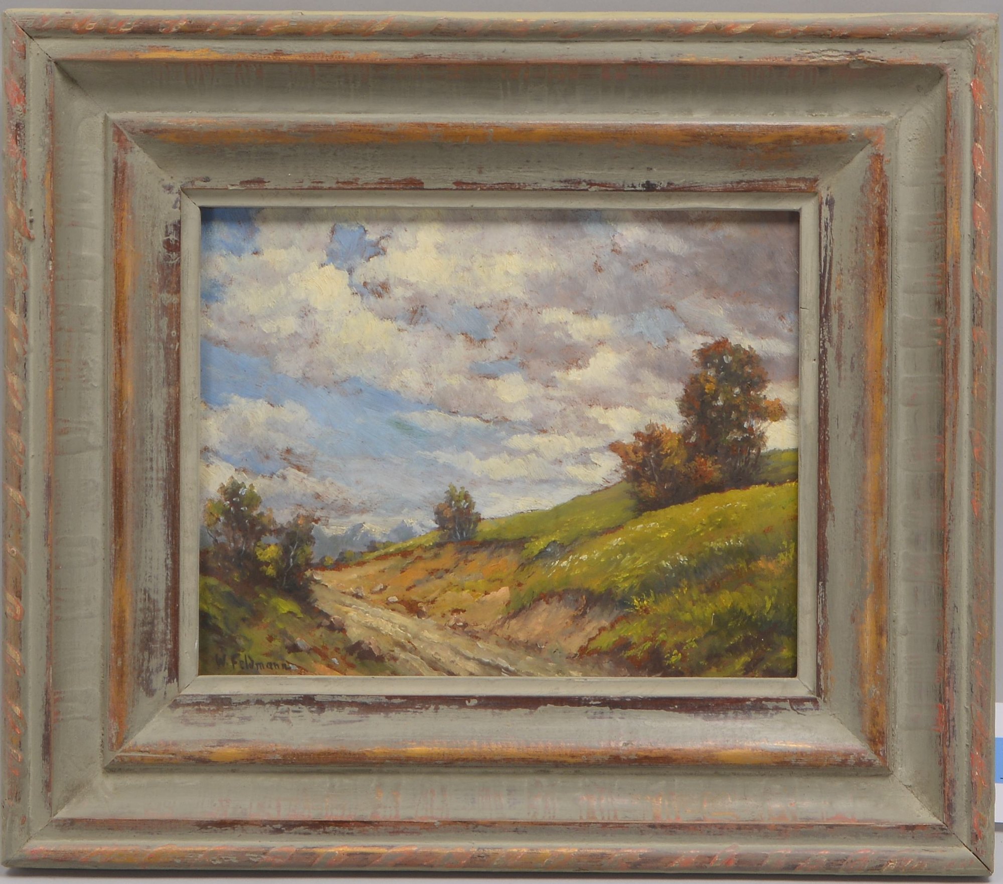 Feldmann, Wilhelm (1859 Lüneburg - 1932 Lübeck), 'Wiesenweg', Öl/Hf