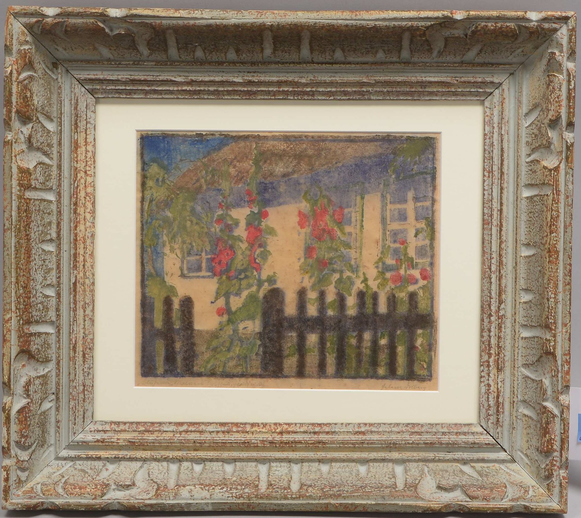 Dolberg, Helene (1881 - 1979), 'Blühende Malven', Farbholzschnitt