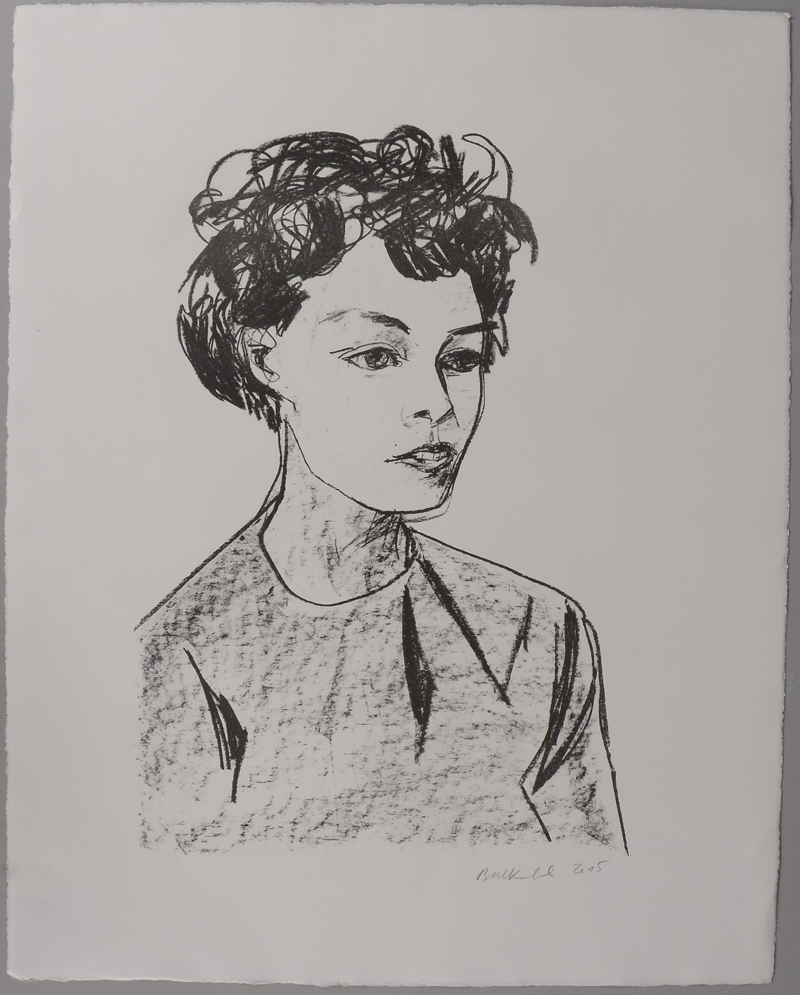 Balkenhol, Stephan, 'Junge Frau', Lithografie/Bütten (Griffelkunst)