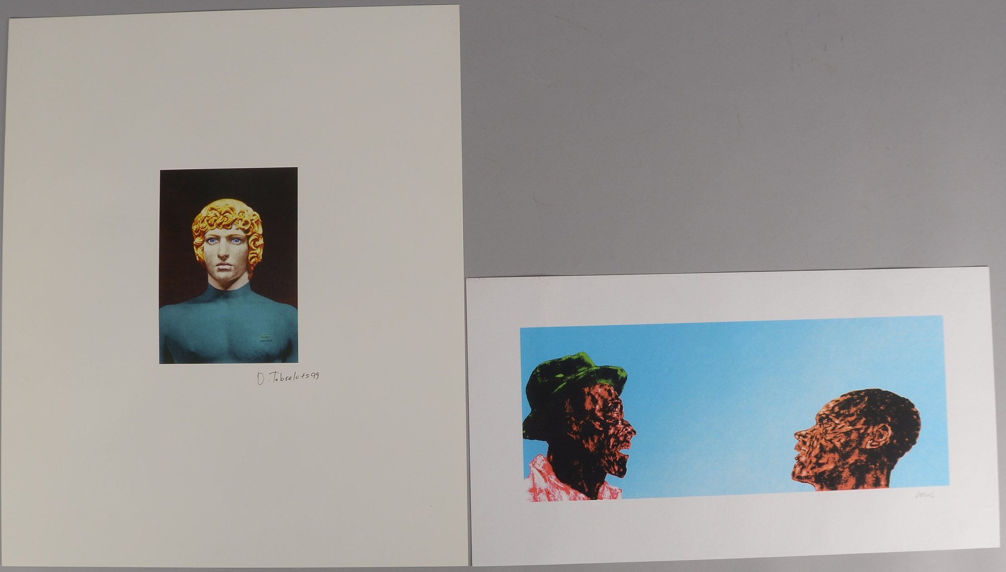 2 Grafiken (Ed. Griffelkunst): Tobreluts, O., Offsetdruck; Golub, L., Farbserigrafie