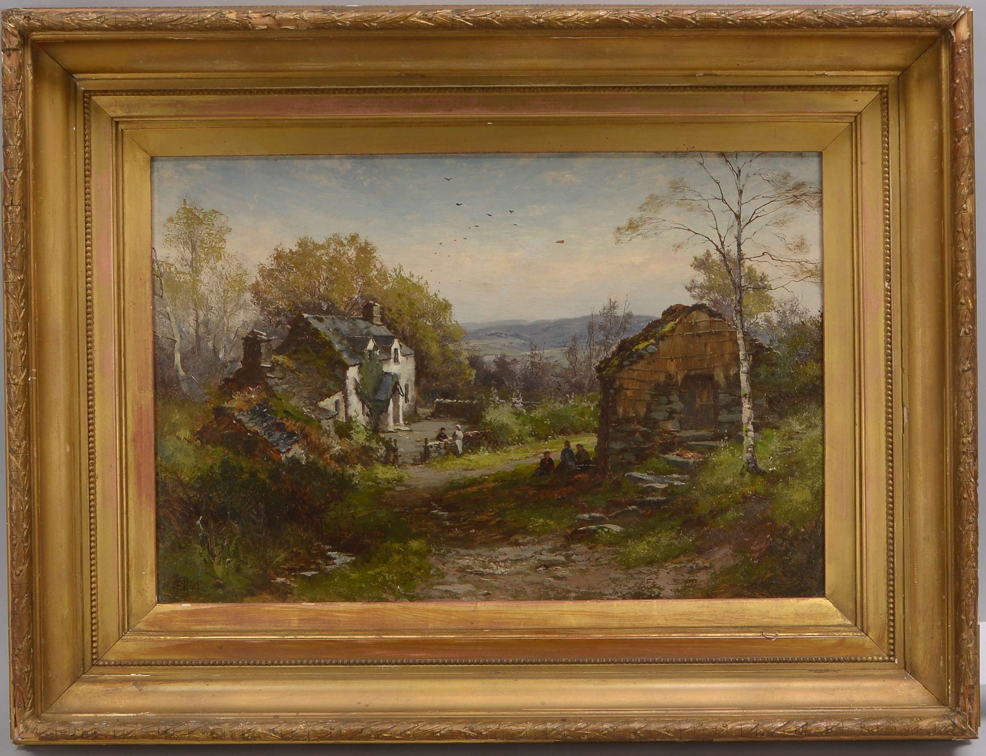 Elliot, James (*1850), 'Englische Dorfszene', Öl/Lw, unten links signiert
