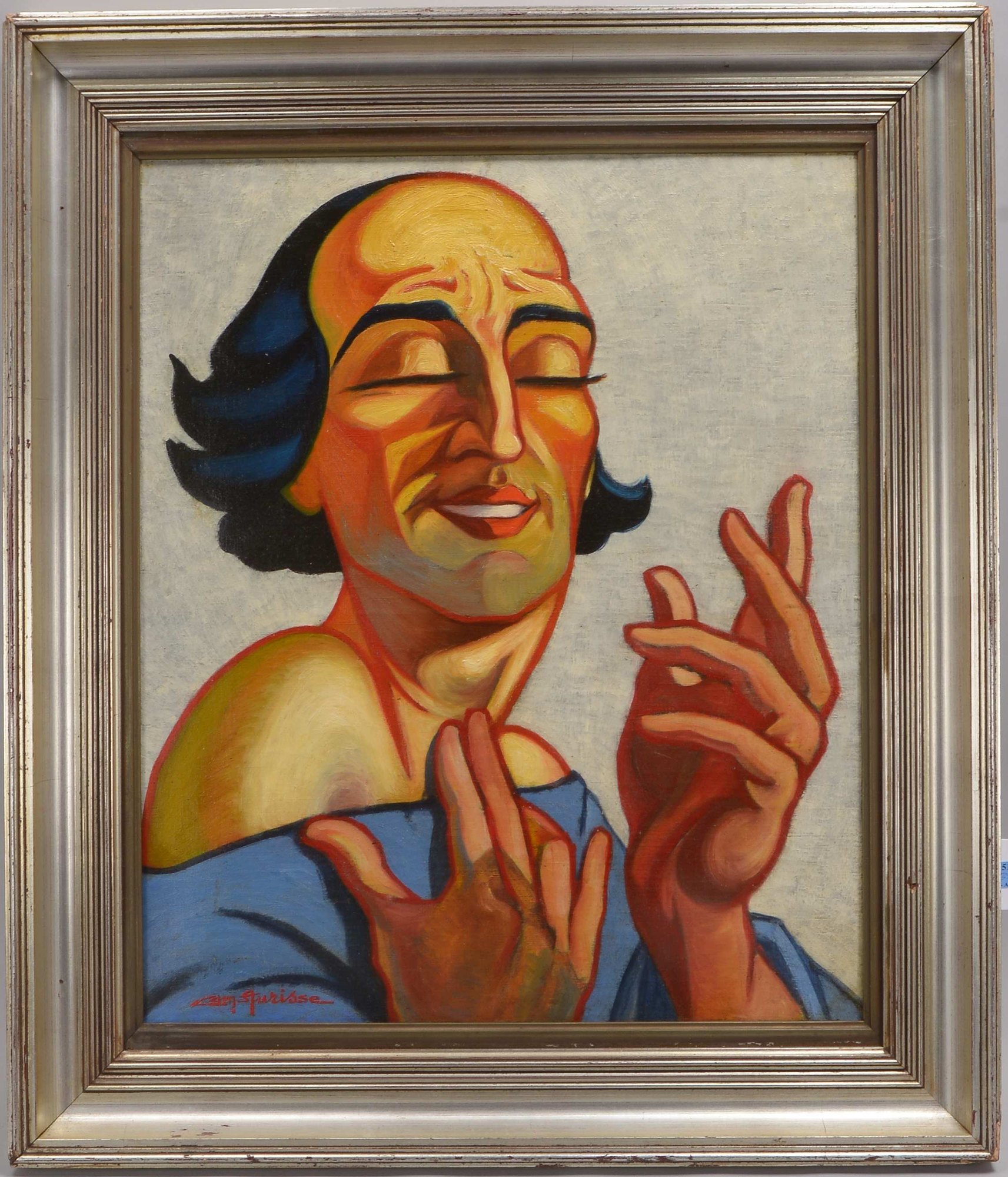Sturisse (wohl 1920er Jahre), 'Art déco-Charakterkopf', Öl/Lw, signiert