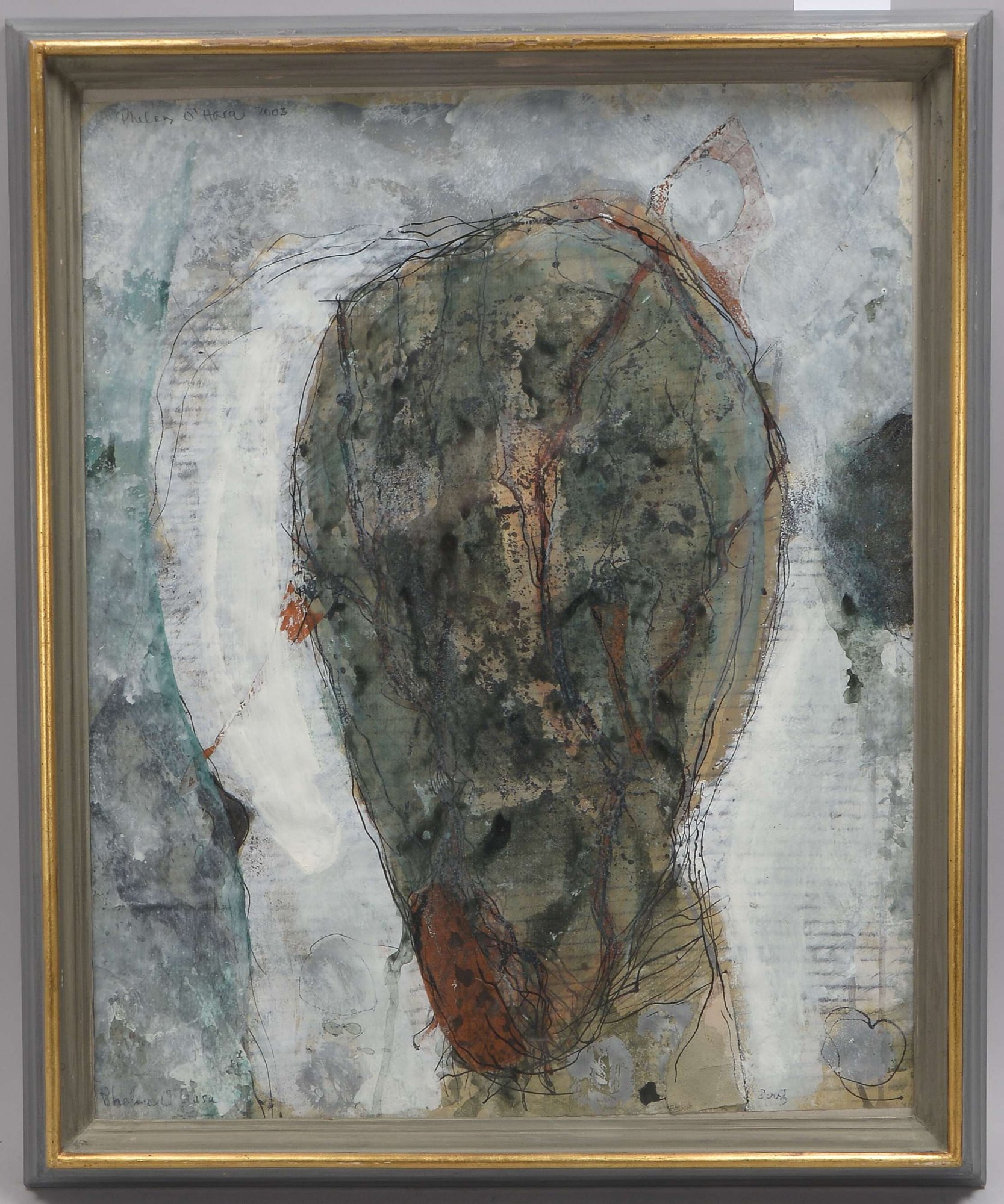 O'Hara, Phelan (*1940), 'Kopf', Mischtechnik/Papier/gerahmt, signiert