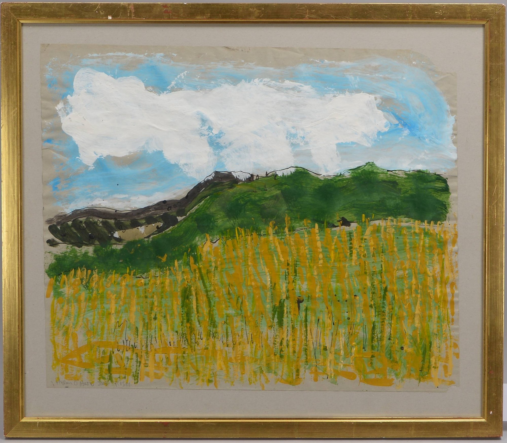 O'Hara, Phelan (*1940), 'Kornfeld-Landschaft', Mischtechnik/Papier
