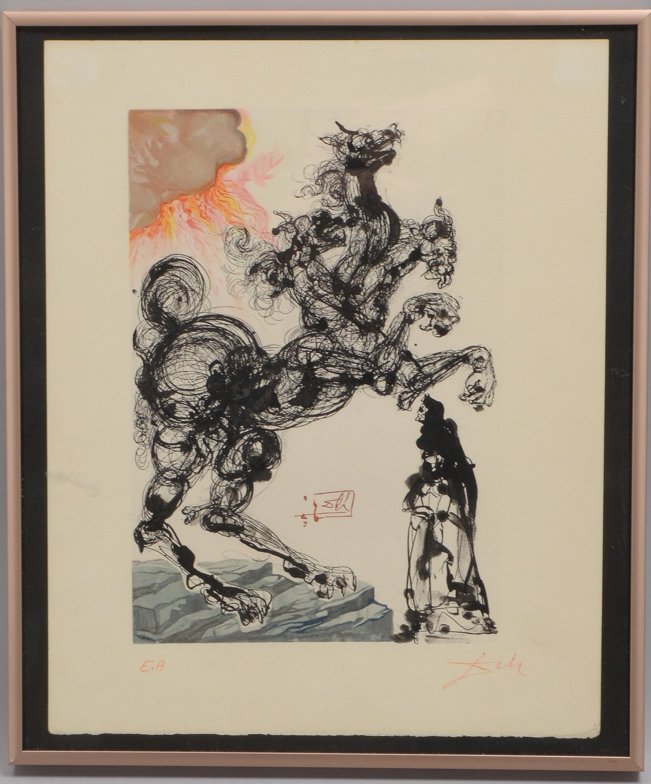 Dalí, Salvador, 'Der Höllenhund Cerberus', Farbxylografie, 'E.A.', sign.