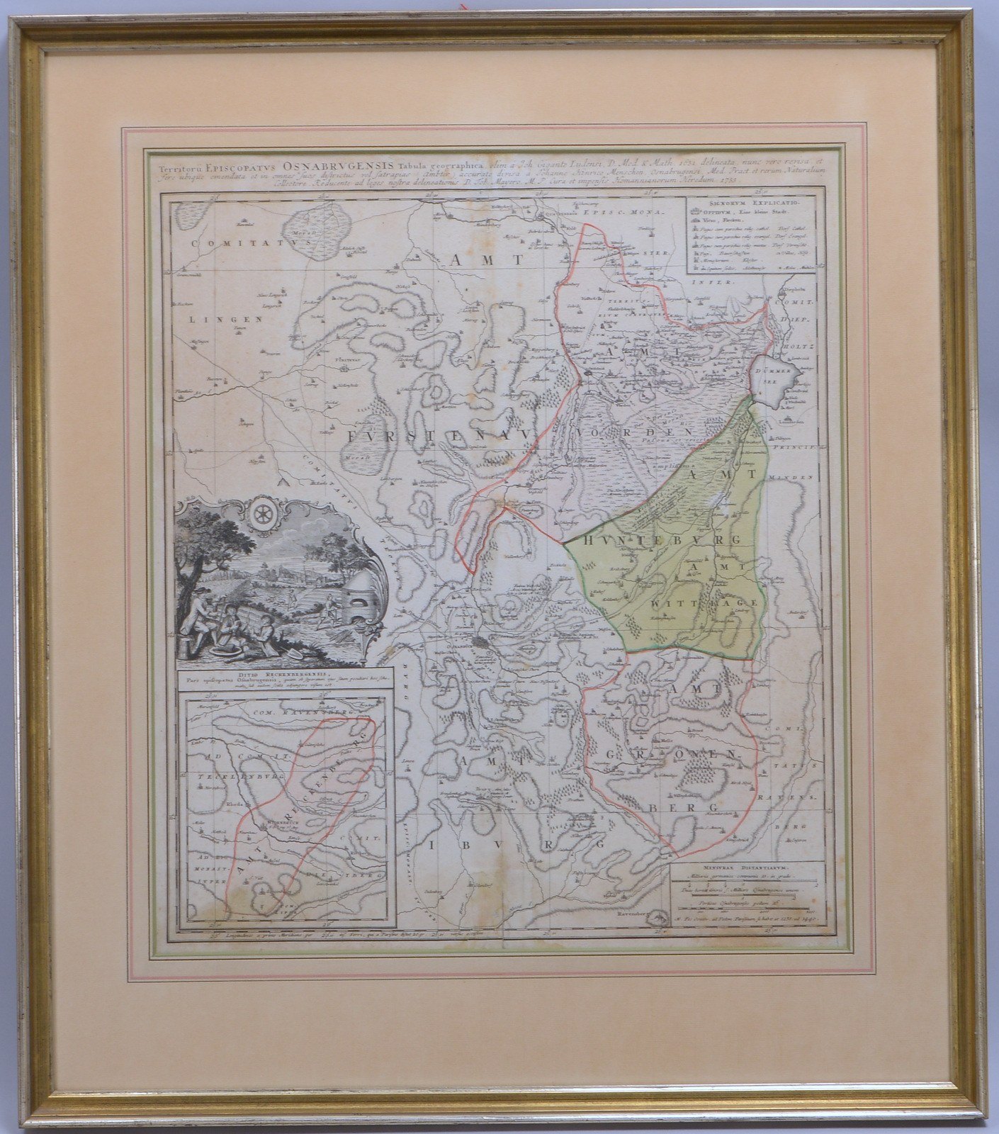 Histor. Karte, 'Territorii Episcopatus Osnabrugensis (1631)', Kupferstich