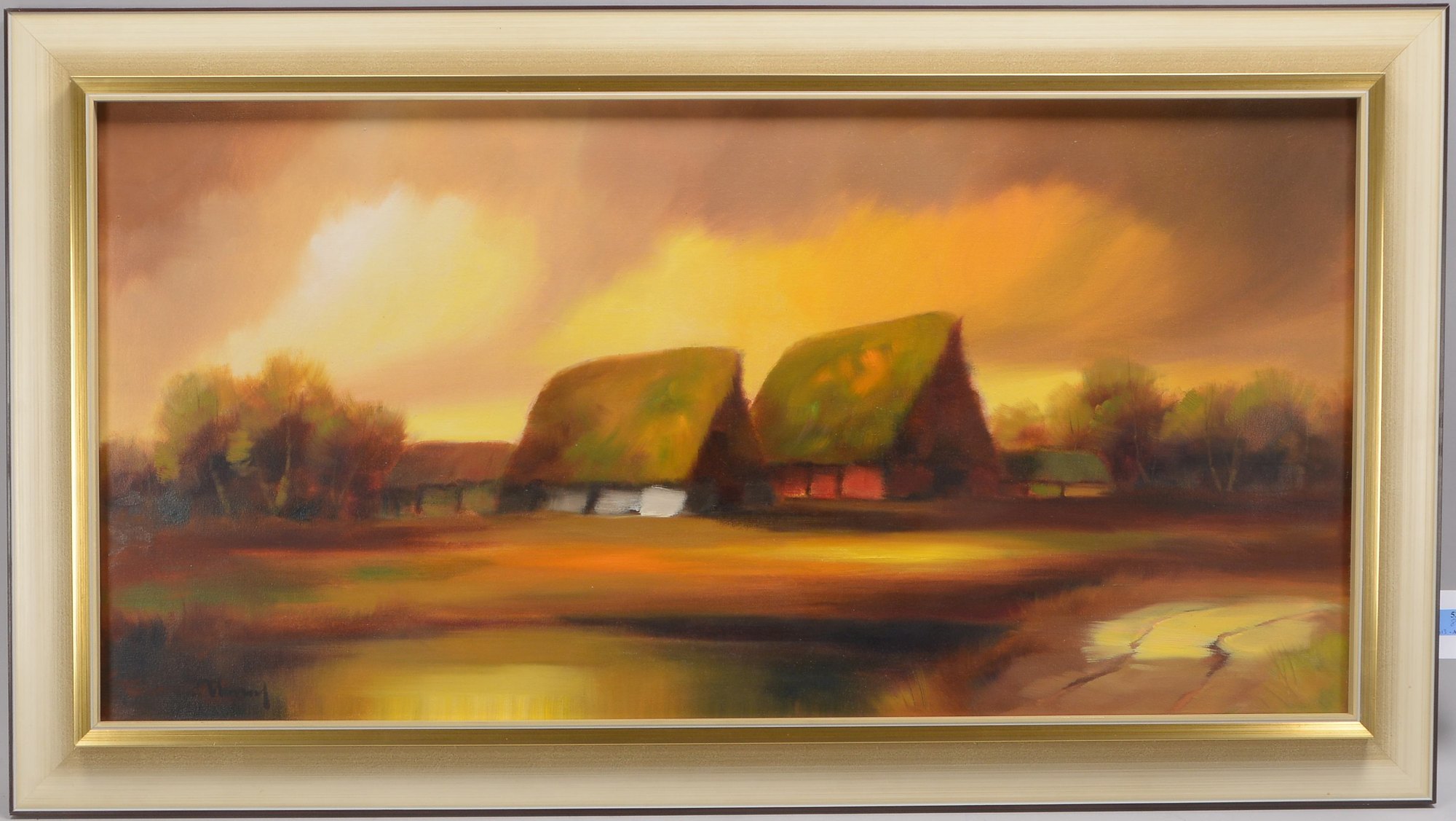 Nowak, Hans, 'Haus im Moor' - Originaltitel, Öl/Lw, unten li.signiert