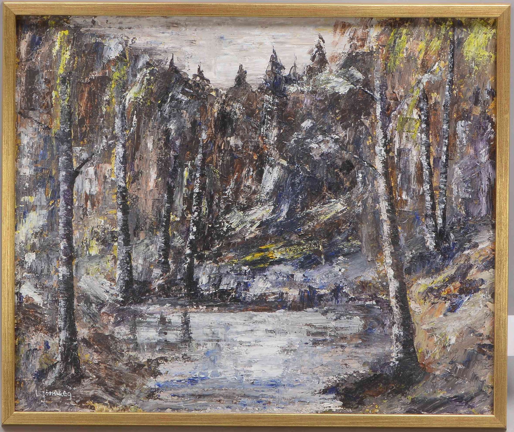 Jöneteg, Lars, 'Waldsee', Öl/Lw, unten links signiert; Bildmaße 54 x 65 cm