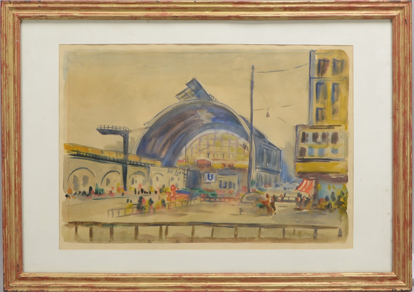 Buchwald, Hans Ulrich, 'Berliner Bahnhof', Aquarell, unten re. sign.