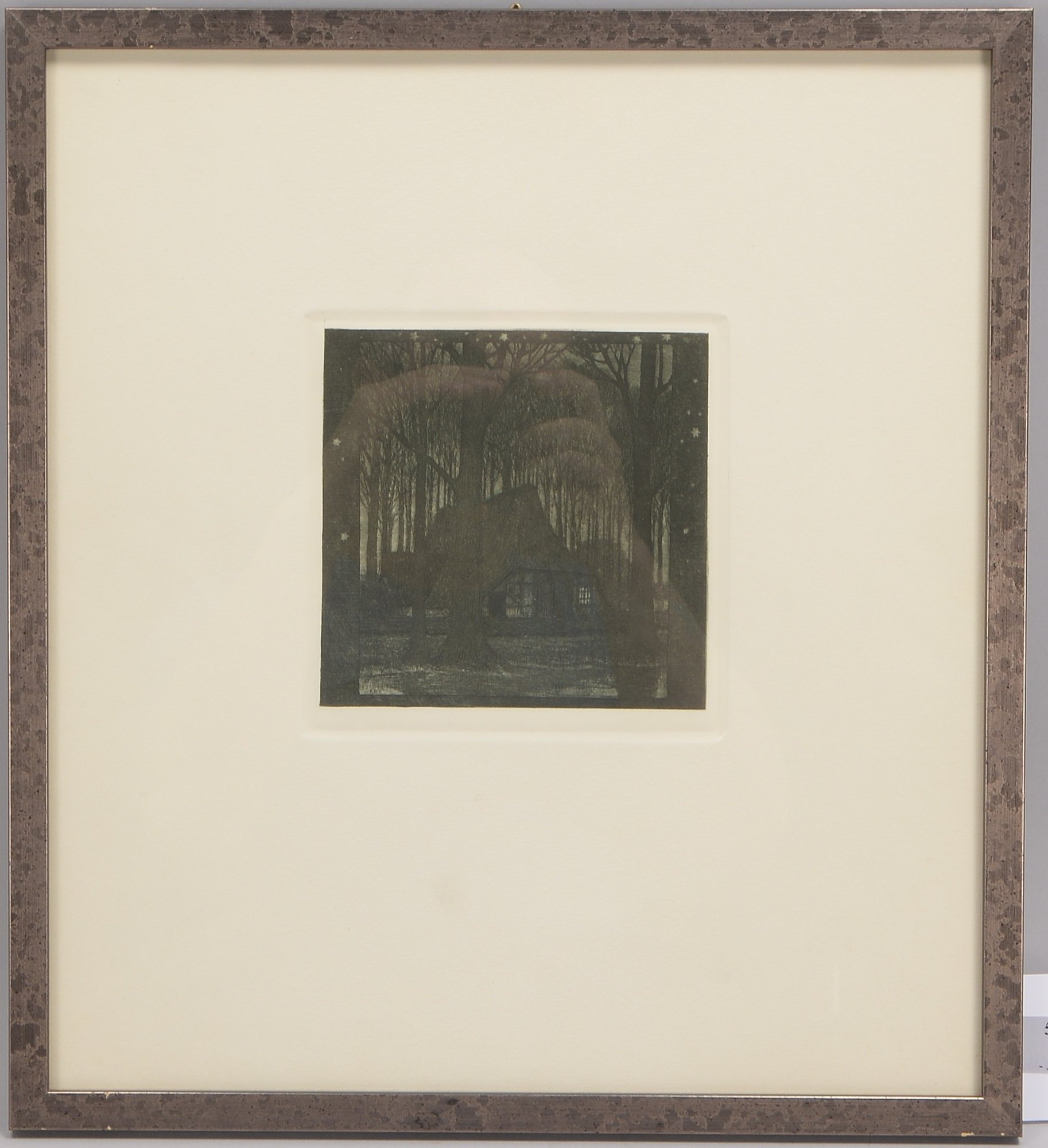 Vogeler, Heinrich (1872 - 1942), 'Märznacht', original Radierung, in der Platte monogrammiert, hochw