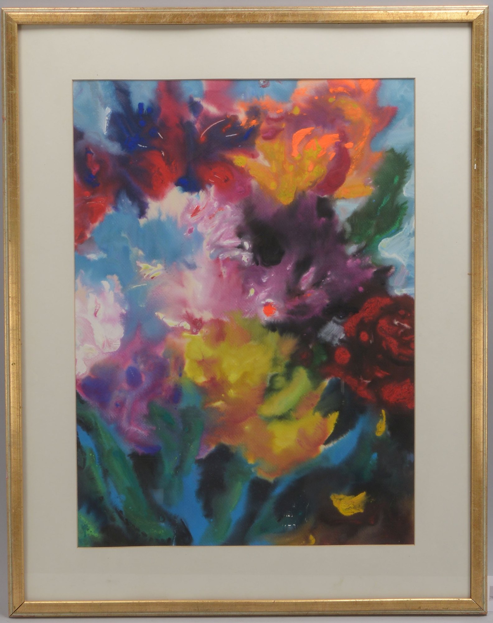 Malskat, Lothar (1912 Königsberg - 1988 Lübeck), 'Expressives Blumenstillleben', Mischtechnik/Papier