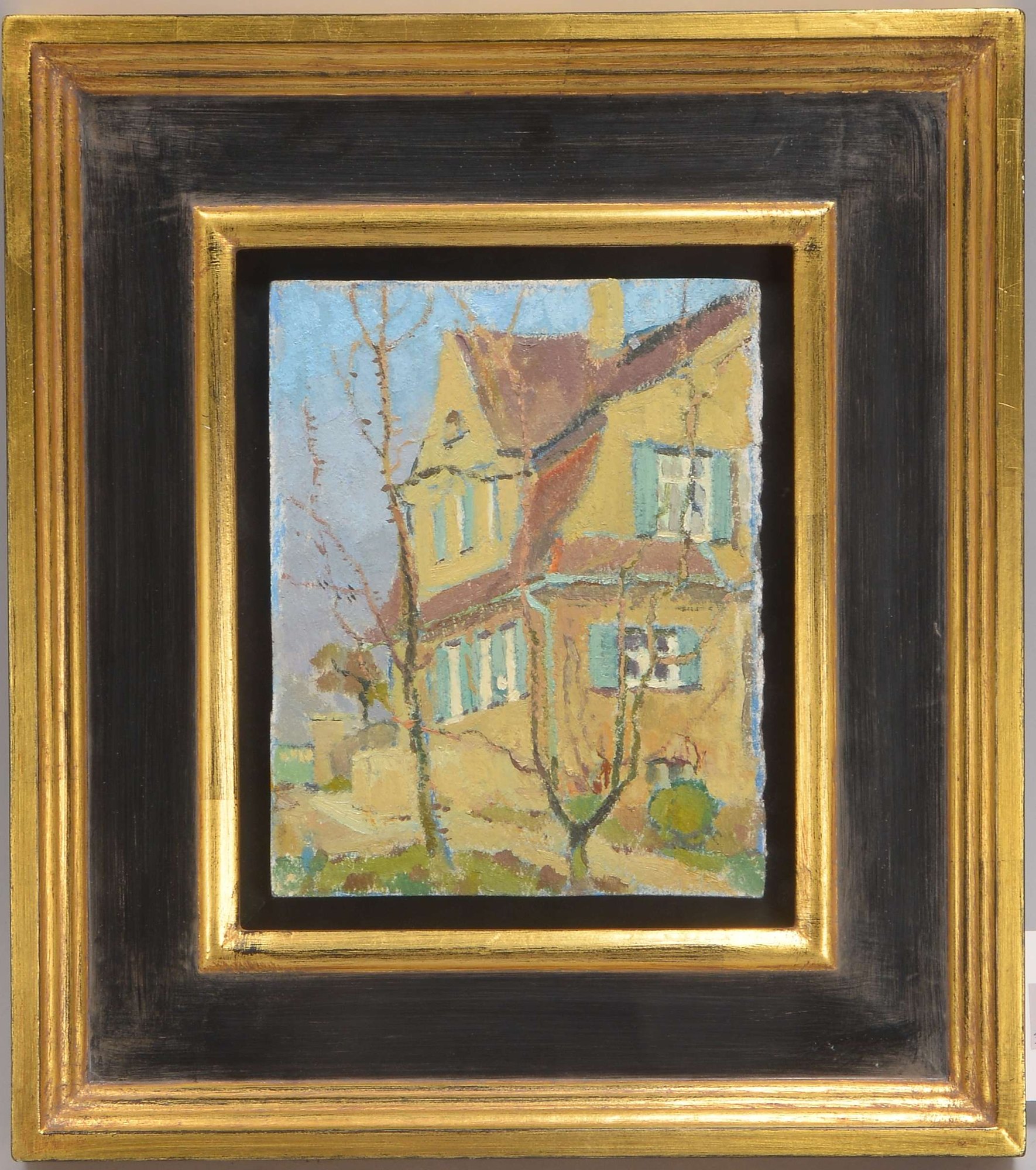 Köhler-Röber, Minna (1883 Reichenbach - 1957 Friesen), 'Stadtvilla', Öl auf Malpappe/gerahmt
