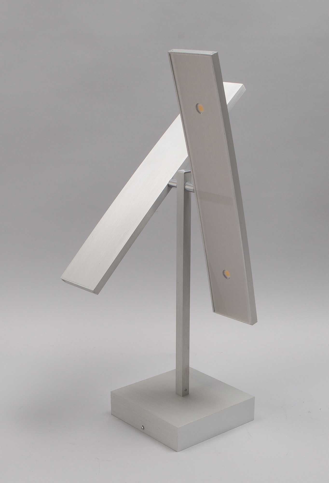Bopp-Leuchten, Designer-Wandleuchte, Aluminium gebürstet, 2x LED-Arme