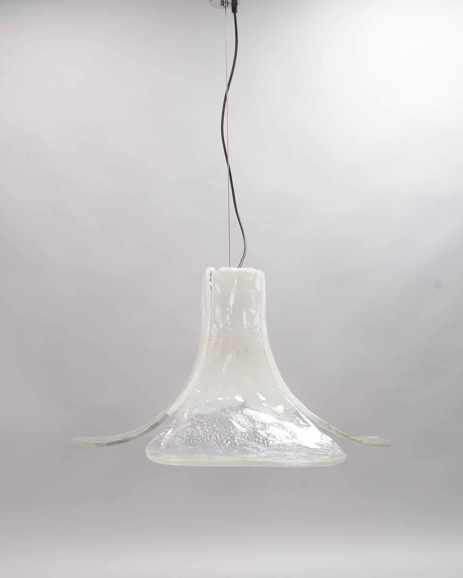 Mazzega/Italien, Deckenlampe (Murano), 1-flammig, Chrom/Glas
