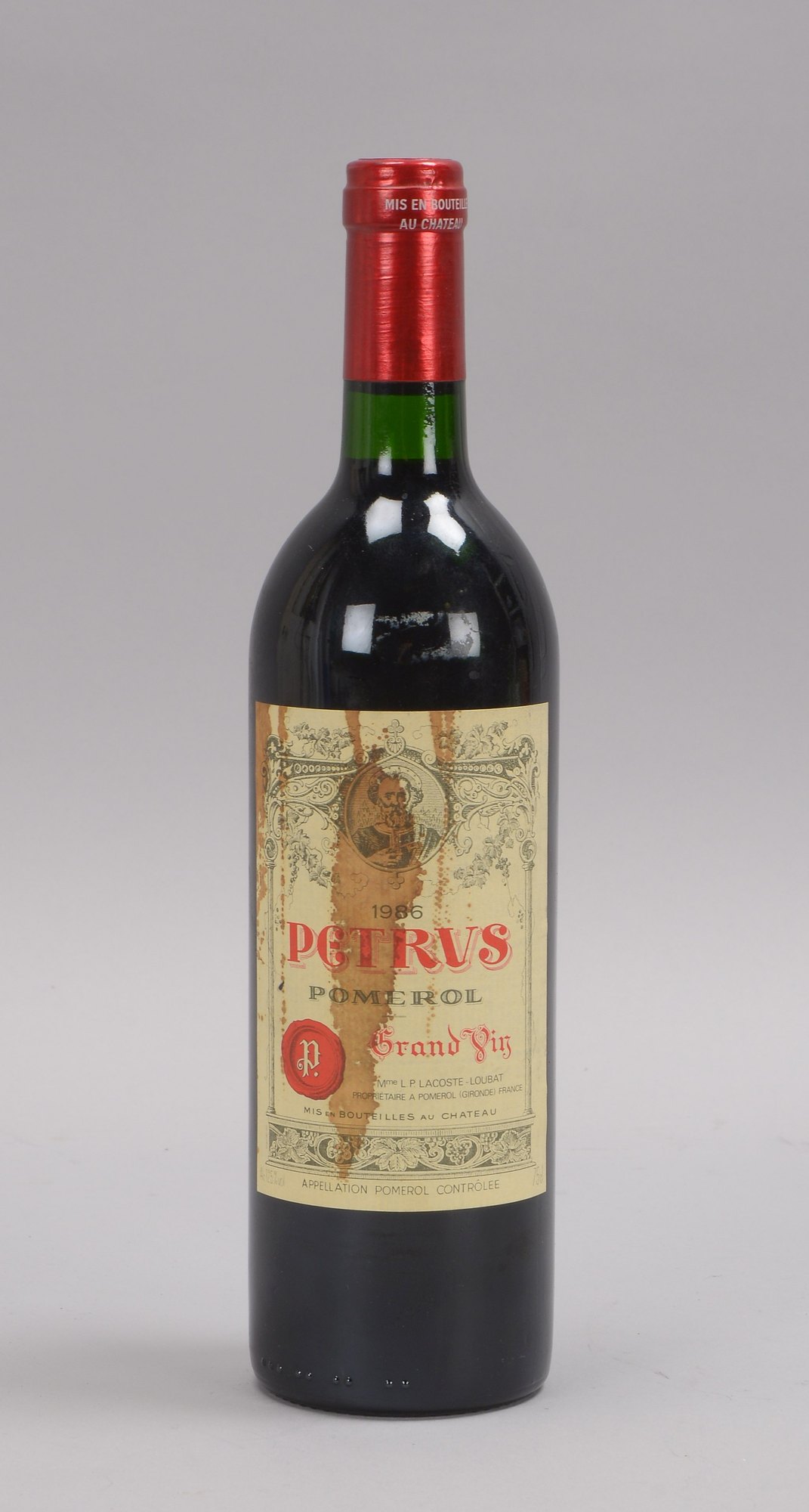 Sammler-Rotwein: Petrus Pomerol Grand Vin, 1986, 0,75 l, Füllstand 'Upper Shoulder'