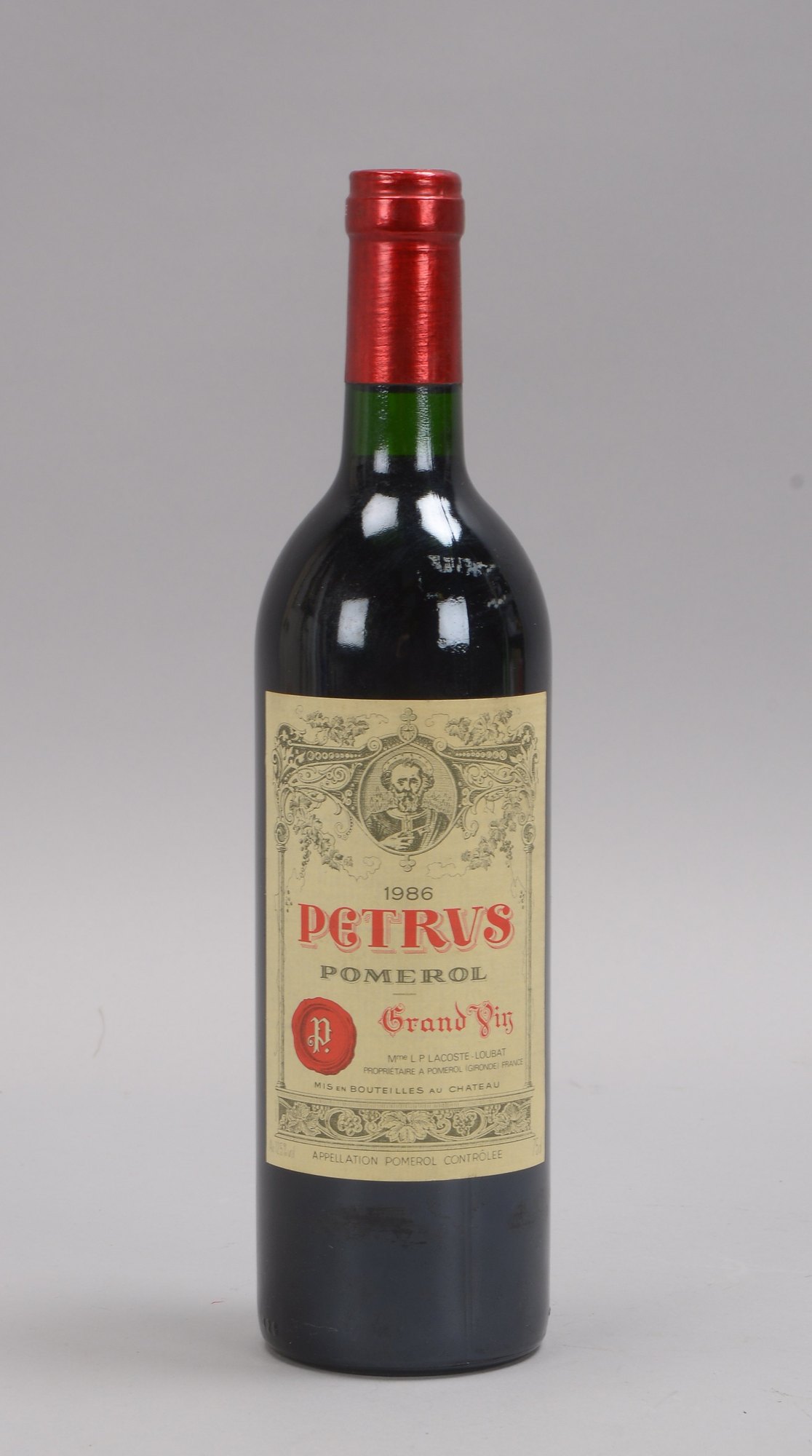 Sammler-Rotwein: Petrus Pomerol Grand Vin, 1986, 0,75 l, Füllstand 'Upper Shoulder'