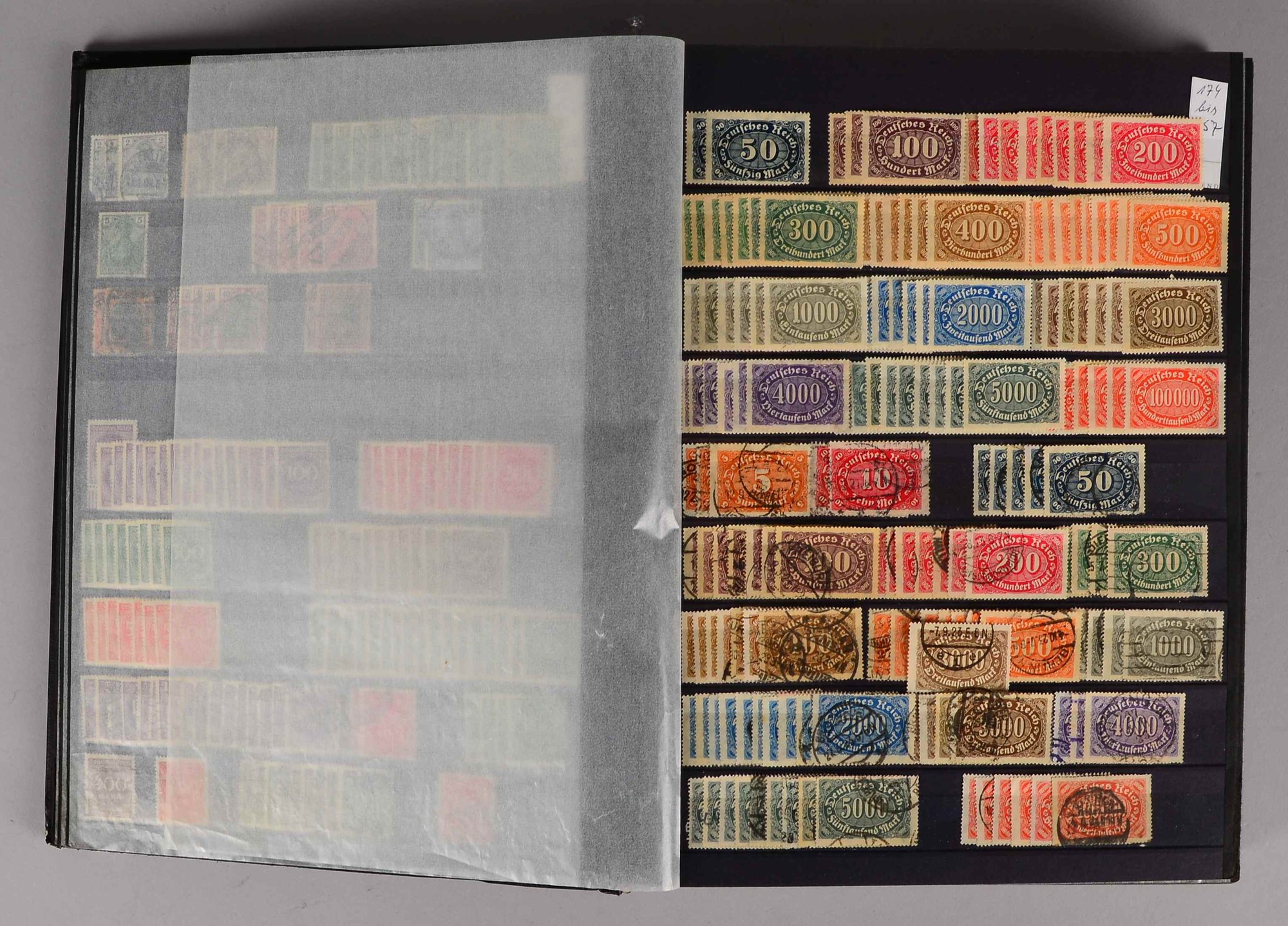 Briefmarkensammlung, 'Deutsches Reich', 1871 - 1945: Steckbuch mit viel Mat., 60 S.