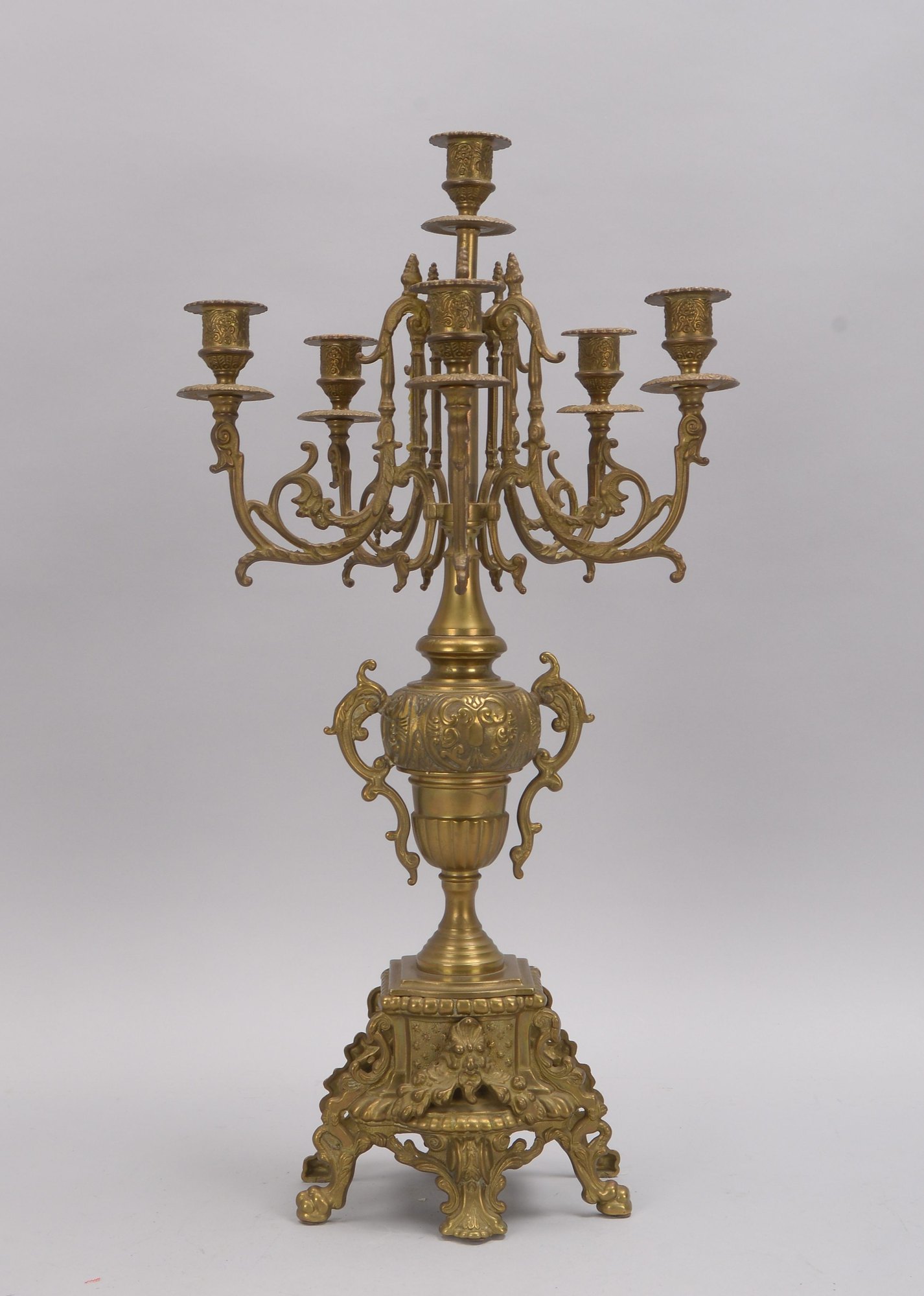 Kerzenleuchter/Kandelaber, Bronze, 6-flammig; Höhe 60 cm