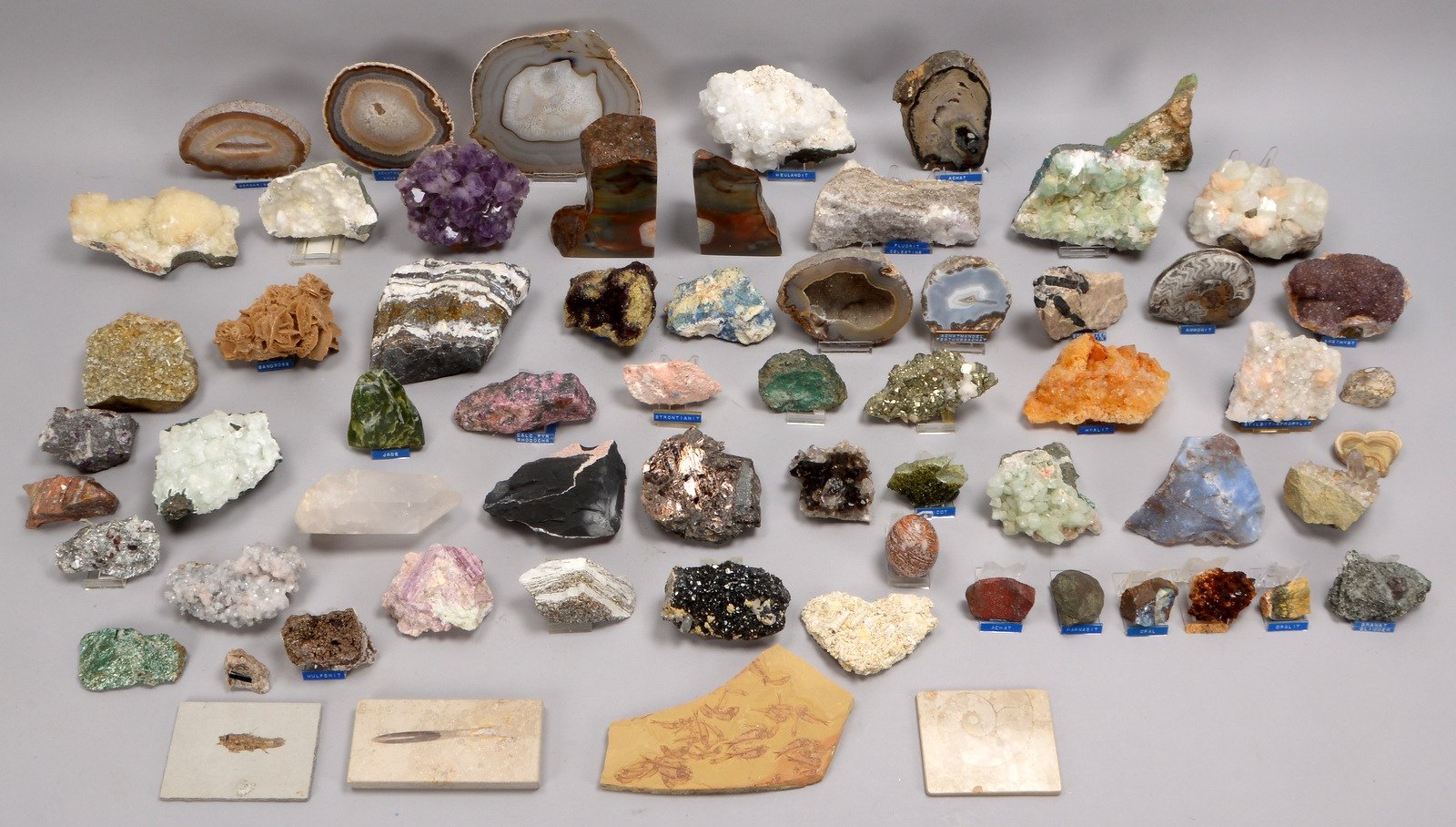 Kl. Mineralien-/Fossiliensammlung, versch. Teile und Größen, Diverses
