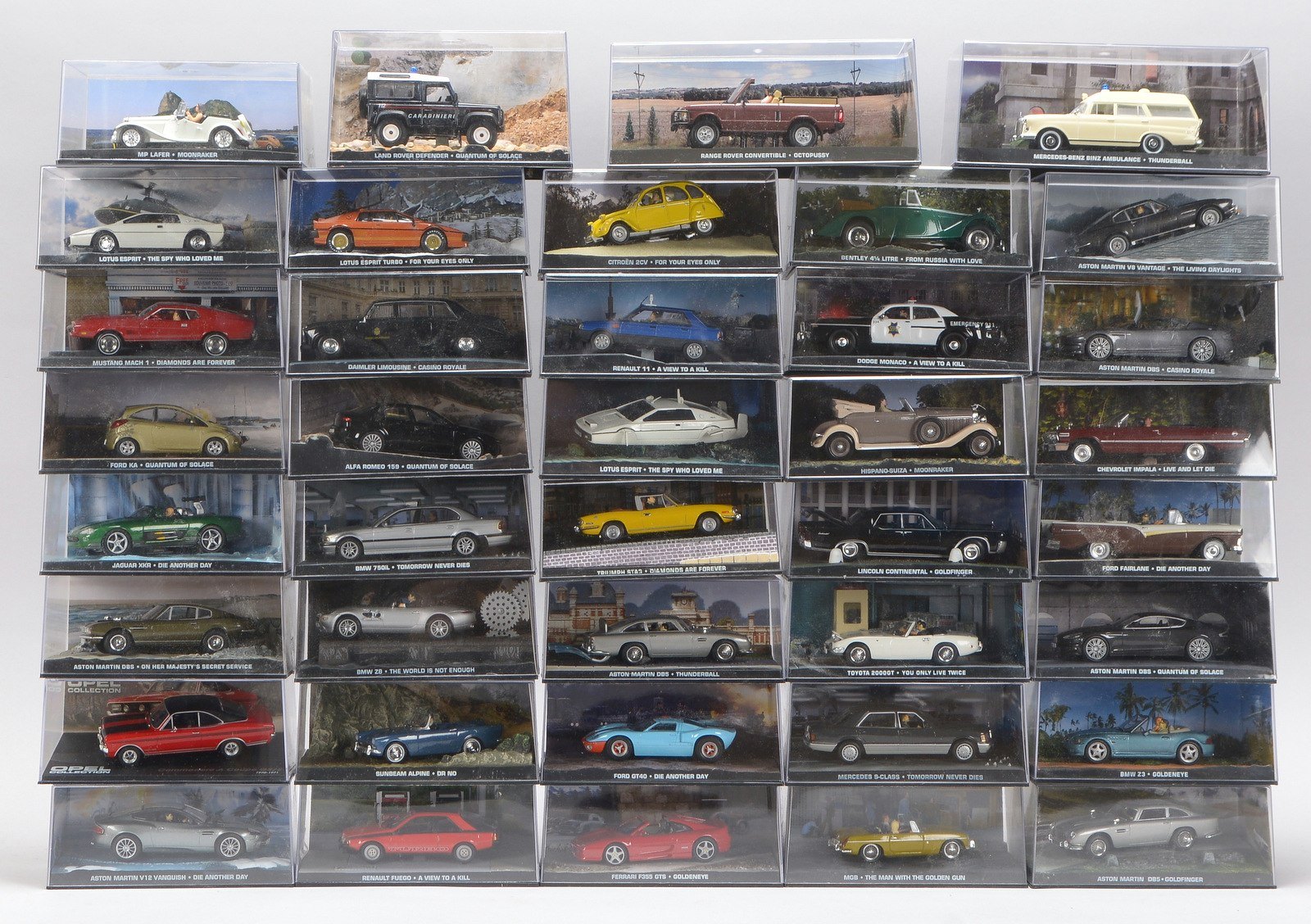 Kl. Modellfahrzeugsammlung, Automodelle ('James Bond 007'), '1:43', 34 St.
