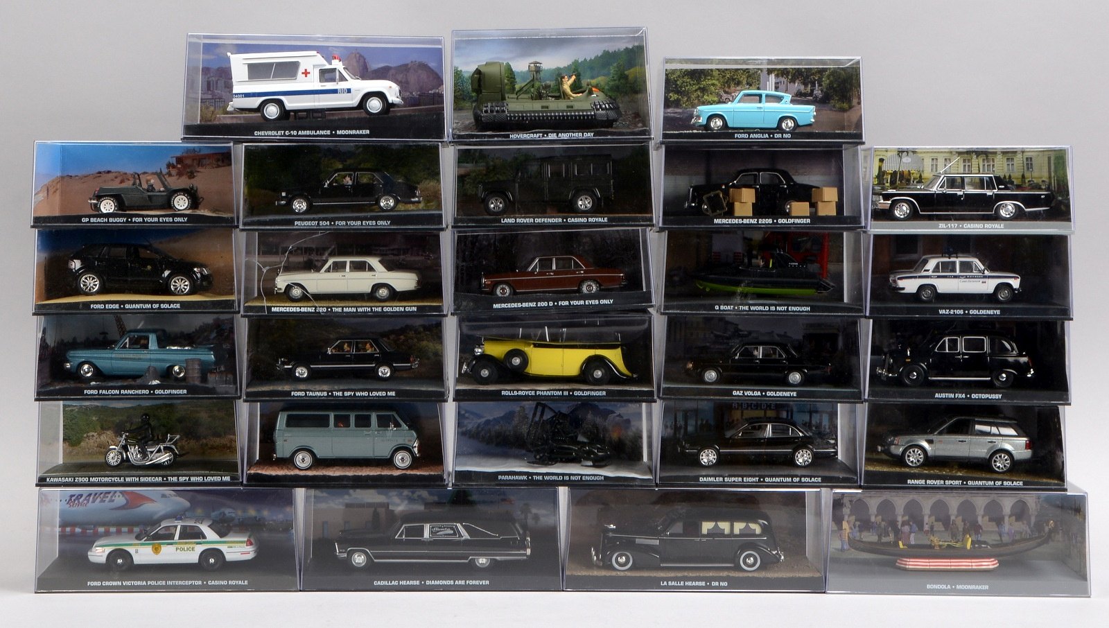 Kl. Modellfahrzeugsammlung, Automodelle ('James Bond 007'), Maßstab '1:43', 27 St.
