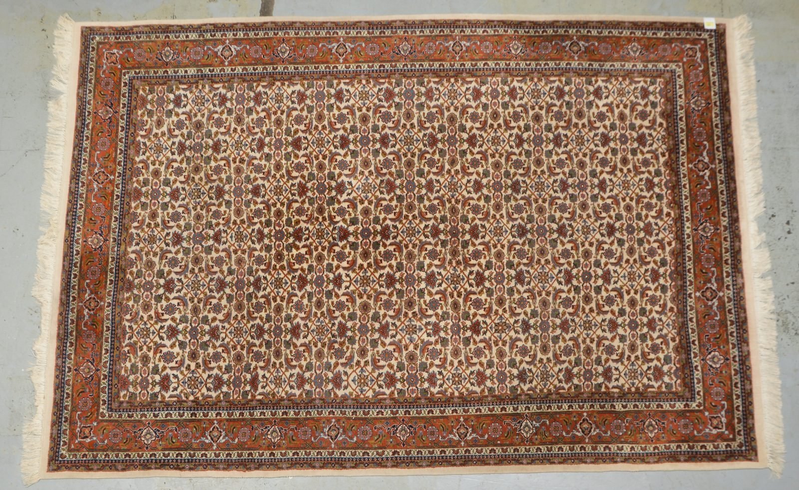 Indo-Orientteppich, feste Kn., mit Herati-Muster, Flor in gutem Zustand
