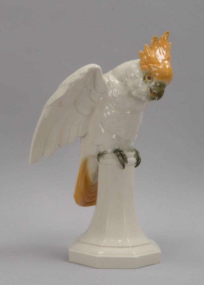 Schwarzburger Werkstätten, gr. Porzellanfigur, 'Kakadu', Mod. 'U1110'
