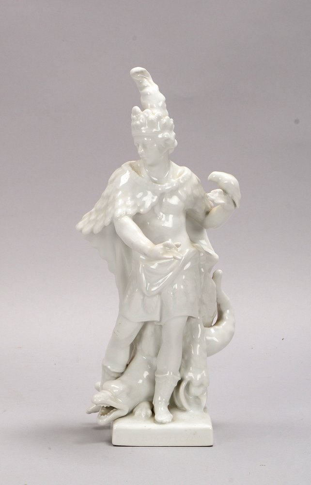 KPM, Weißporzellan-Figur, 'Amerika', Entwurf: Chris Meyer (1769) - selten!