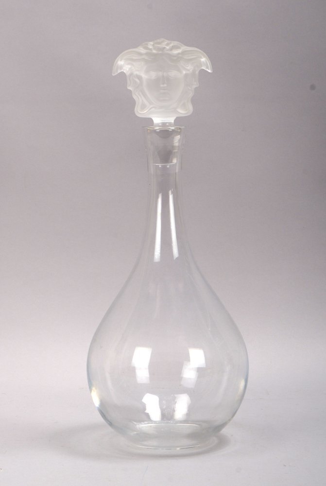 Versace by Rosenthal/Studio Line, Glaskaraffe, 'Gorgonia', figürl. Stopfen