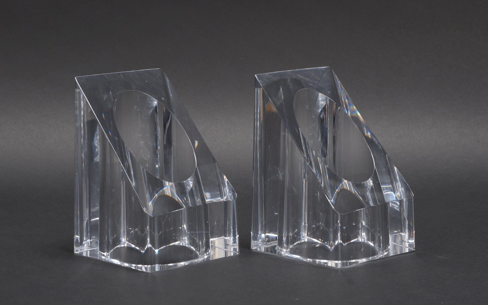 Cristal de Sèvres, Paar Buchstützen, massives Kristallglas/handgeschliffen
