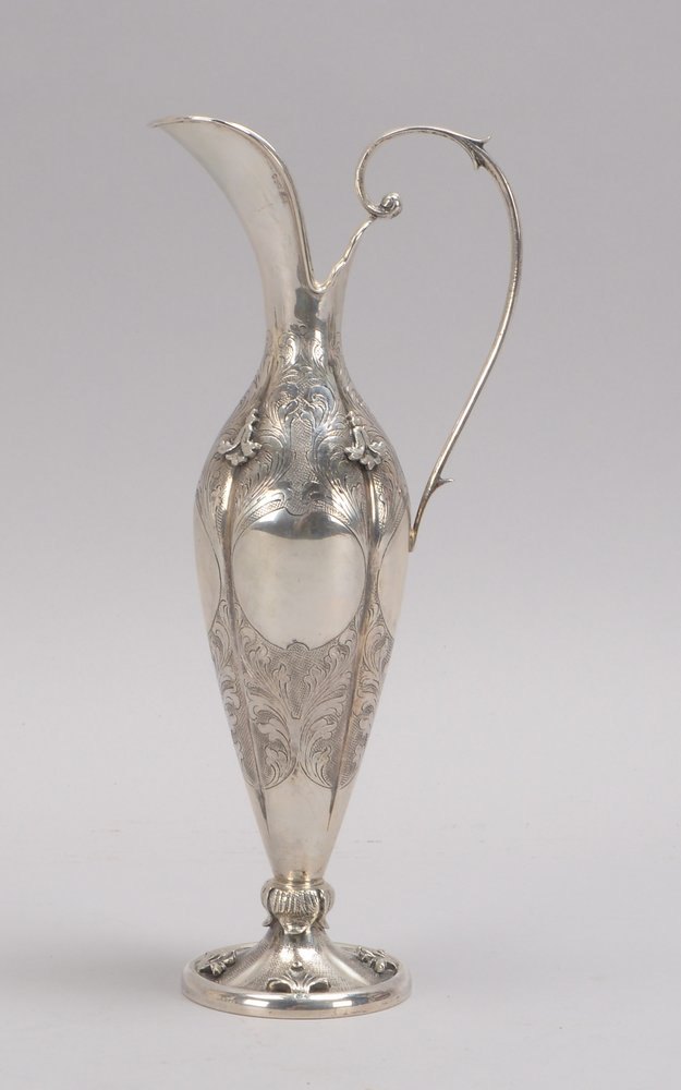 Henkelkanne, 800 Silber; Höhe 28 cm, Gewicht 357 g