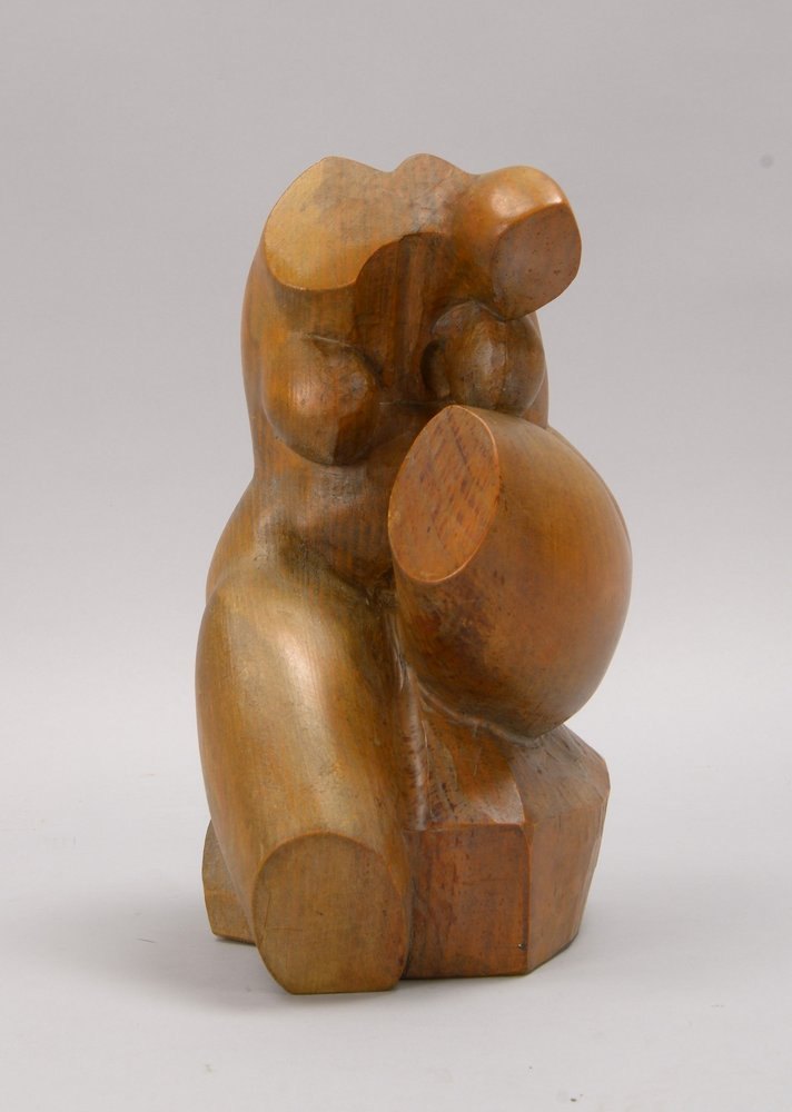 Holzskulptur, stilisierter Torso, im Boden monogr. 'TM' und dat. (19)'82'; Höhe 28 cm