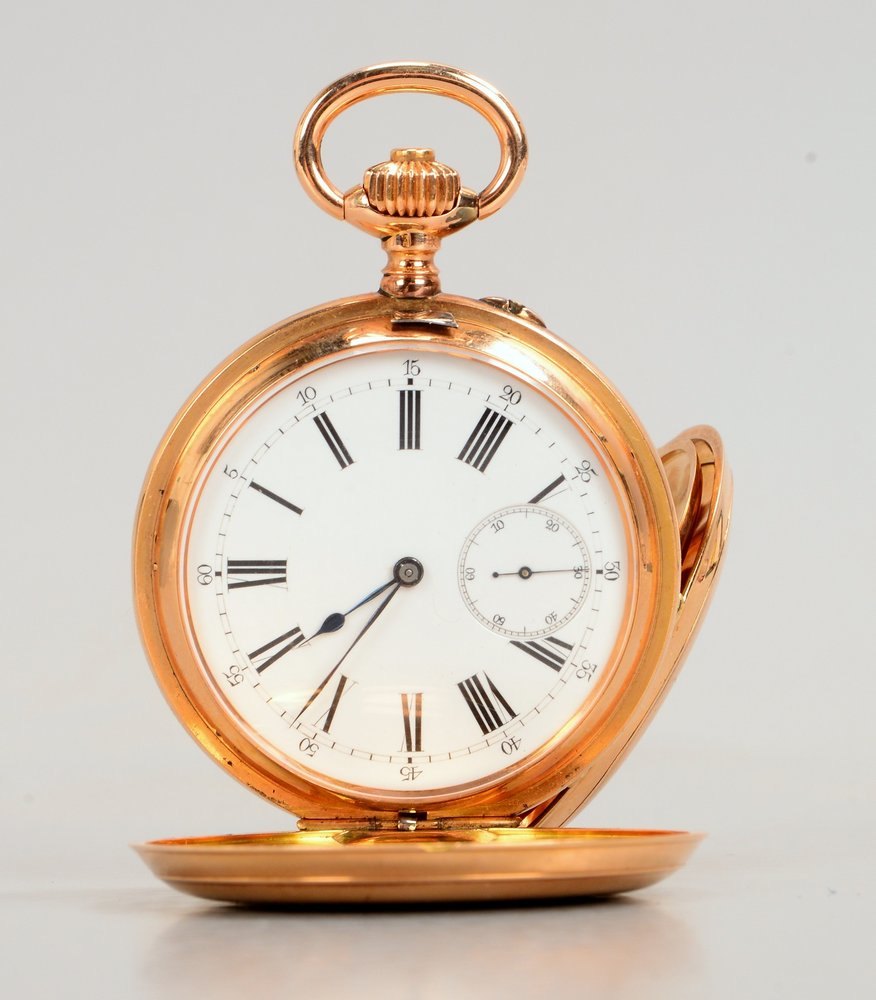 Herren-Taschenuhr, Sprungdeckel, 585 Gold-Gehäuse/'18272', 3x Golddeckel