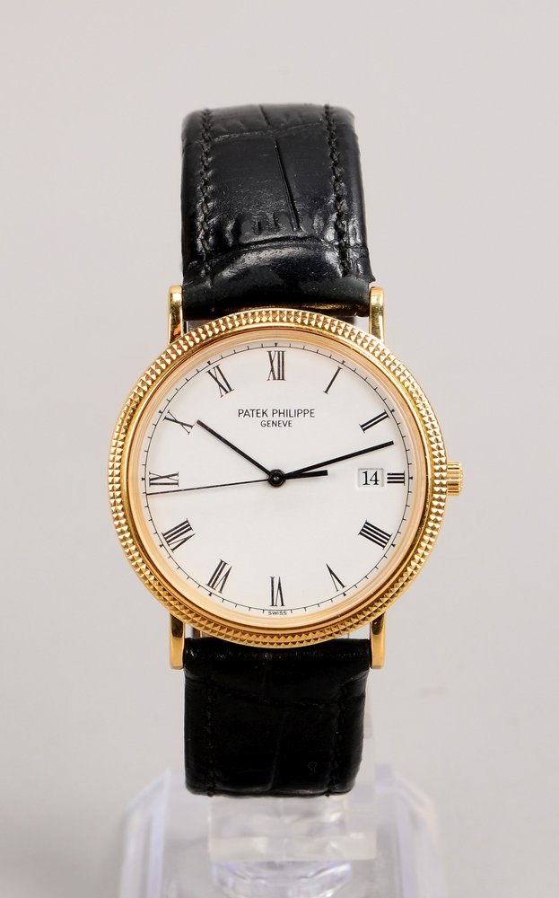 Unisex-Armbanduhr, Philippe Patek 'Calatrava', 750 Gold, mit Quarzwerk