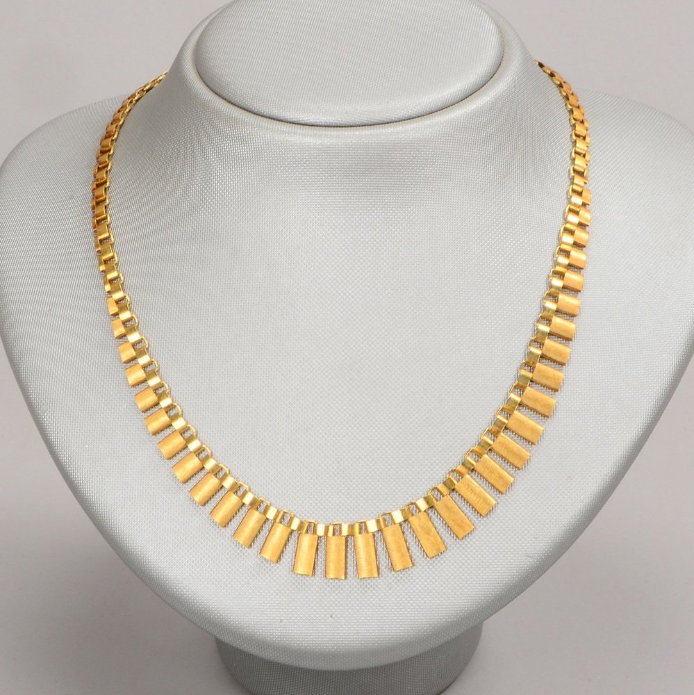 Collier, 585 GG (gest.), verlaufende Glieder, mit Steckschließe; Gew. 20,50 g