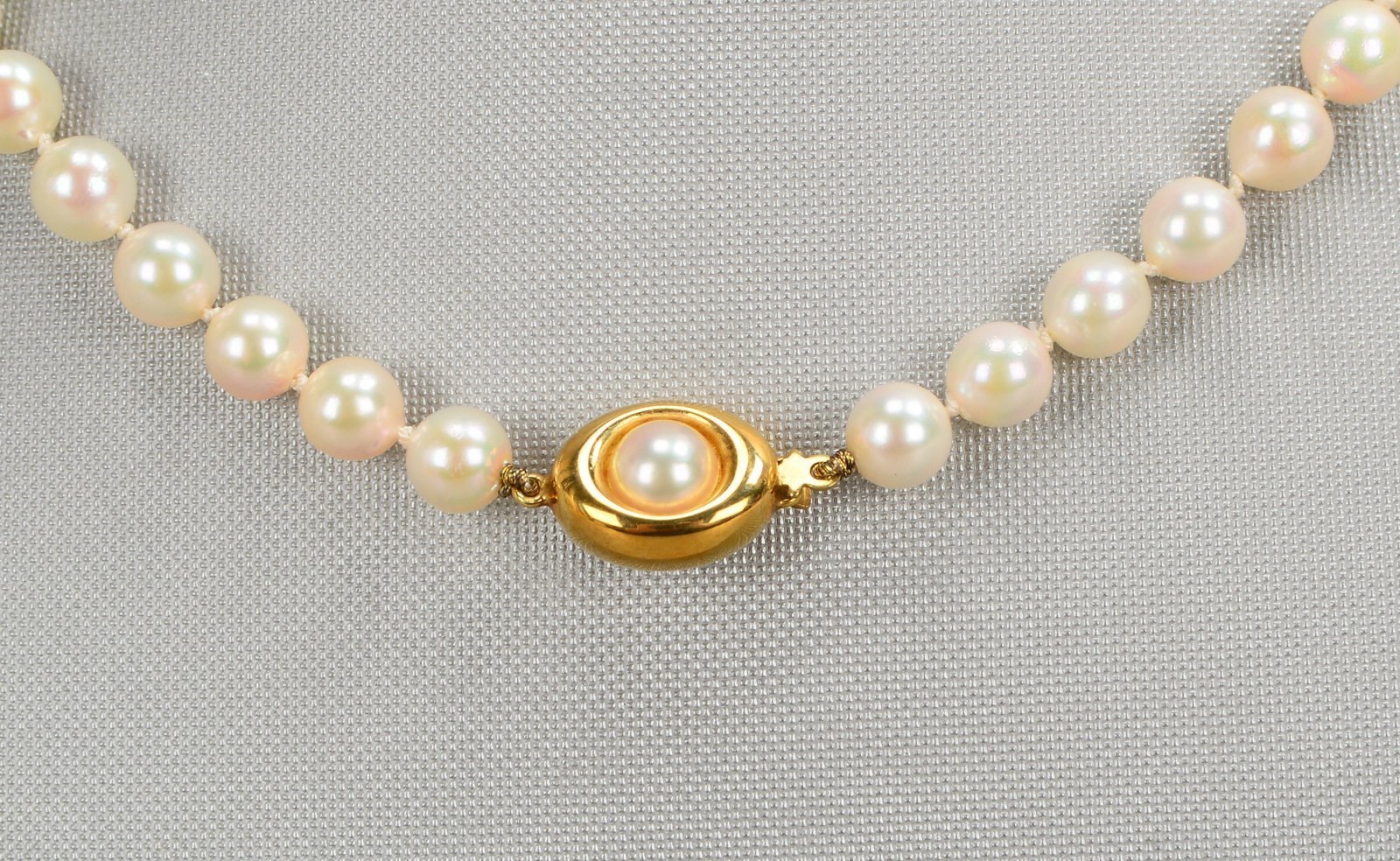 Perlenkette, Zuchtperlen einz. gekn., Perle Ø 6,5 mm, mit 585 Goldschließe