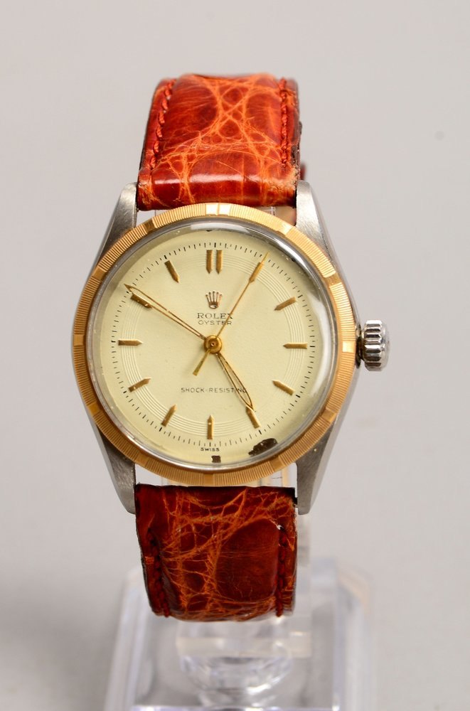HAU (um 1950), Rolex Oyster 'Shock Resisting', Stahl-/Goldgehäuse, Handaufzug