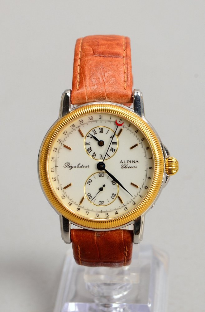HAU Alpina 'Chronos Regulateur Pointer Date', Edelstahl, Handaufzug, wie neu