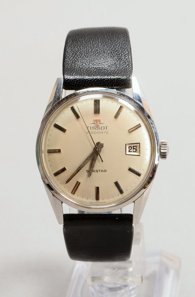 HAU Tissot 'Visodate Seastar', Edelstahl-Gehäuse, Handaufzug, an Lederband