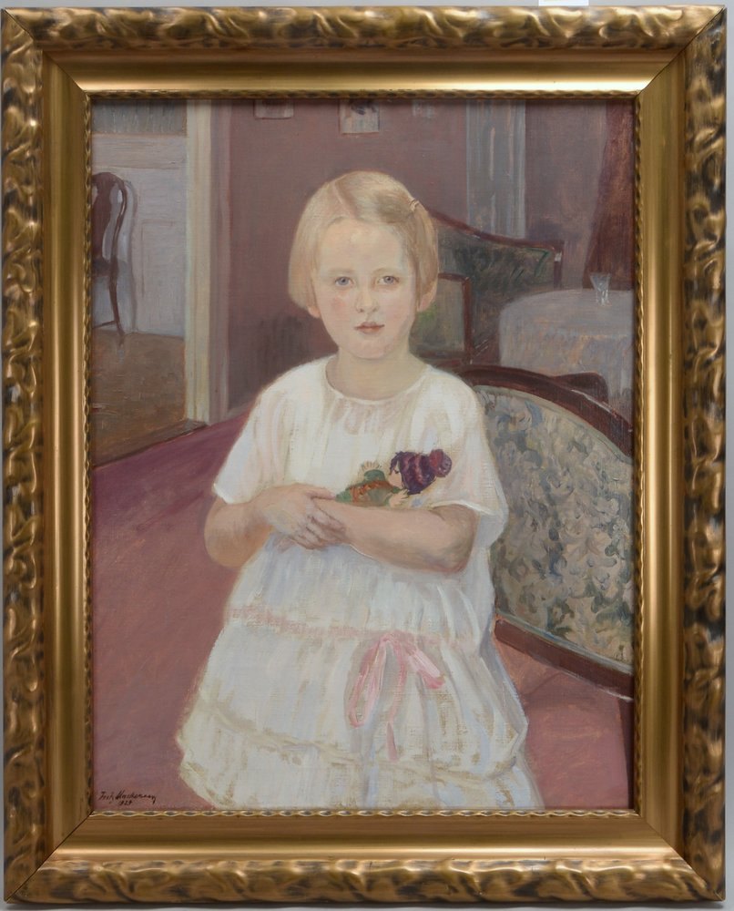 Mackensen, Fritz, 'Bildnis eines Mädchens mit Puppe im Arm', Öl/Lw, sign./dat.