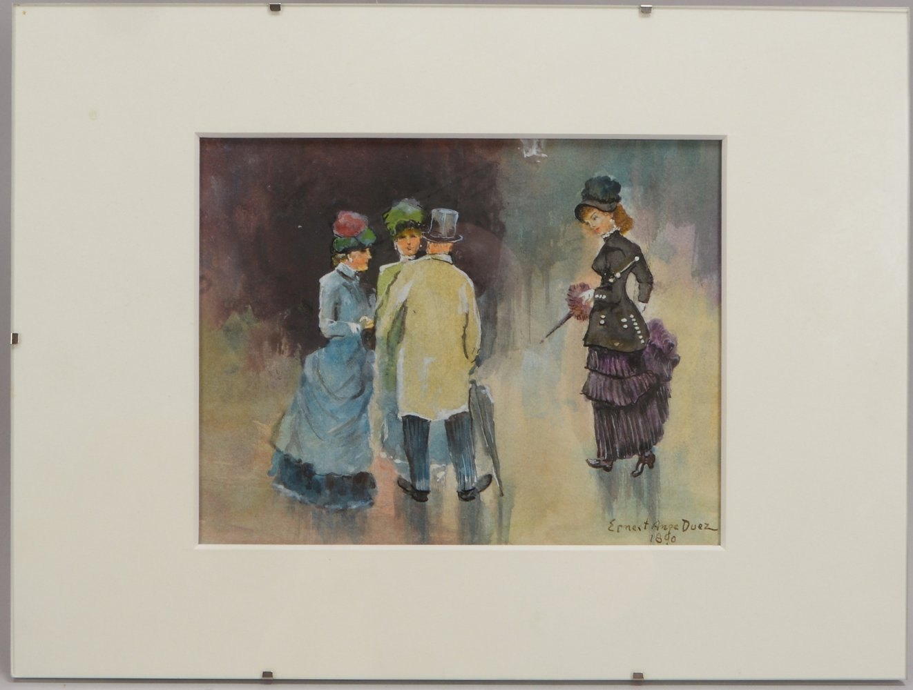 Duez, Ernest Ange, 'Vornehme Gesellschaft', Aquarell, sign./dat. '1890'