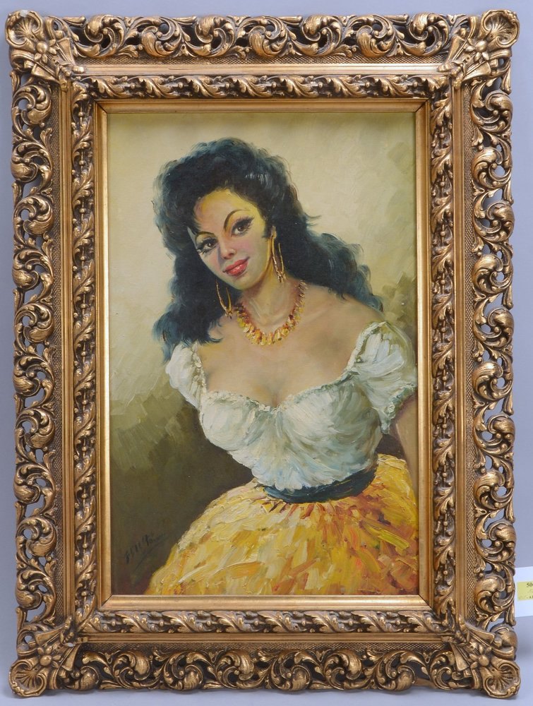 Stöver, Feil, 'Portrait einer Osteuropäerin', Öl/Lw, unten li. sign.
