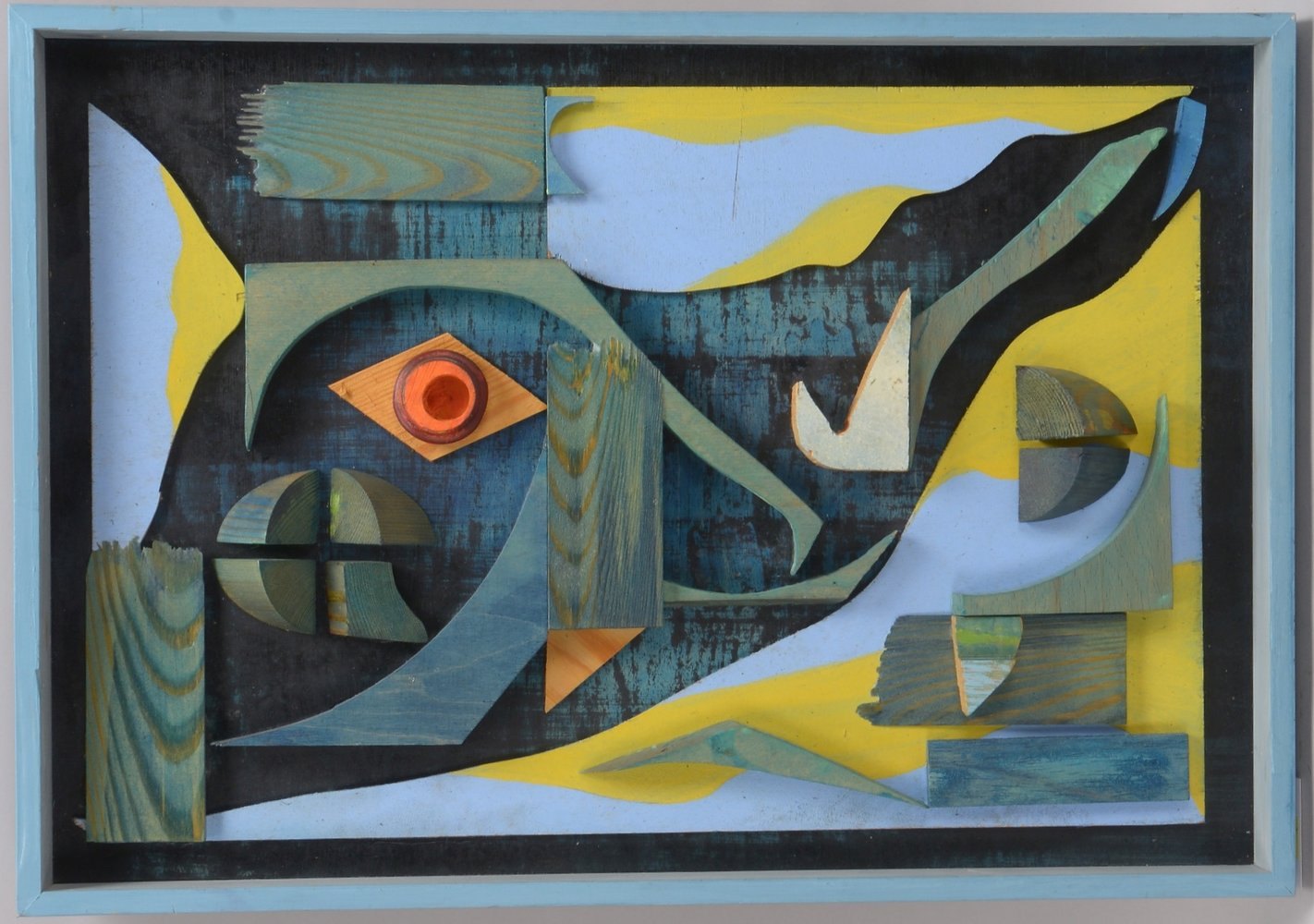 Schweitzer, Friedrich, 'Augenblick', Holz/polychr. Collage, dat. '1993'