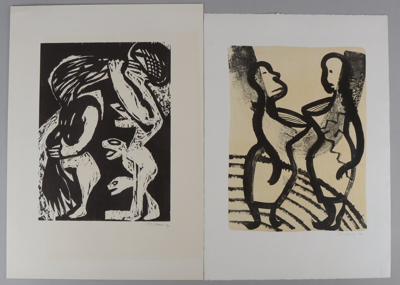 Barfuss, Ina, Holzschnitt und Lithografie (Ed. Griffelkunst), jeweils sign., ungerahmt