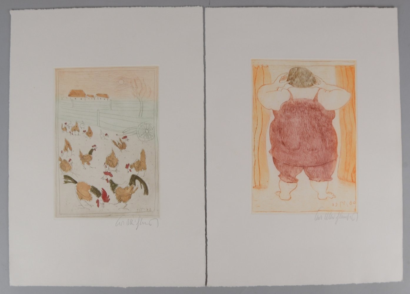 Mühlenhaupt, Kurt, 2 Farbradierungen (Ed. Griffelkunst), jeweils sign., unger.